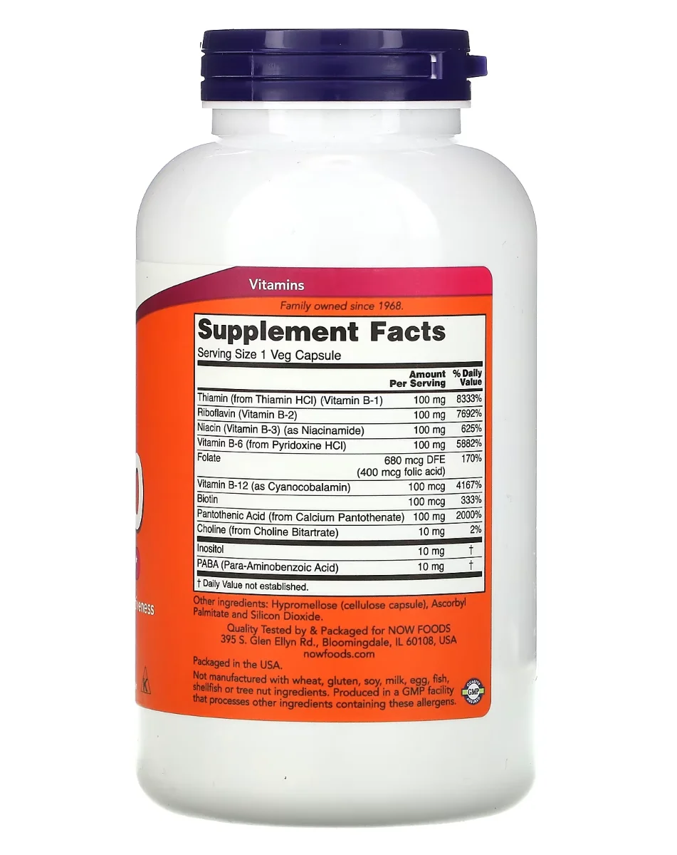 NOW B-100 - 250 Vegetarian Capsules