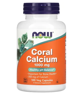 NOW Coral Calcium - 1000 mg - 100 Vegetarian Capsules