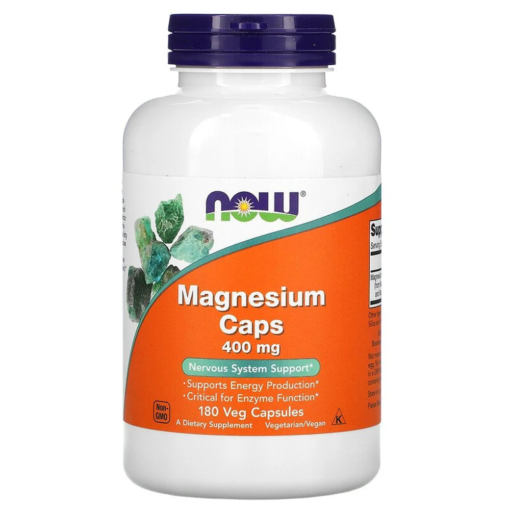 NOW Magnesium Caps - 400 mg - 180 Veg Capsules