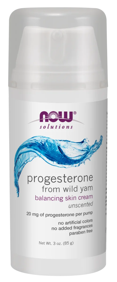 NOW Solutions Natural Progesterone Cream Unscented - 3 oz