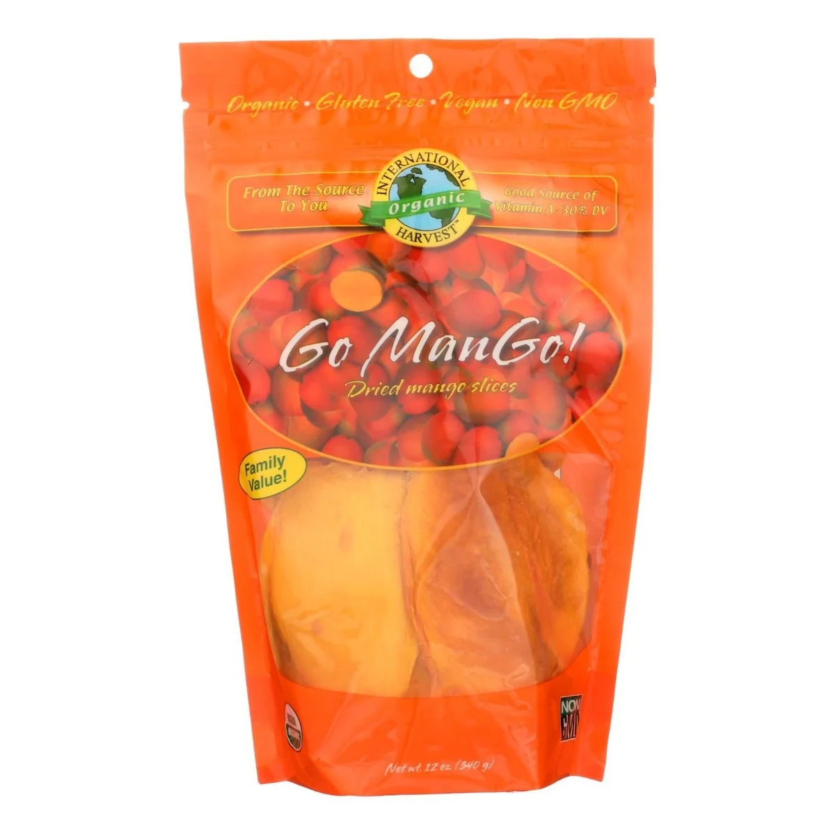 International Harvest Go Mango! Organic Dried Mango Slices 12 Oz