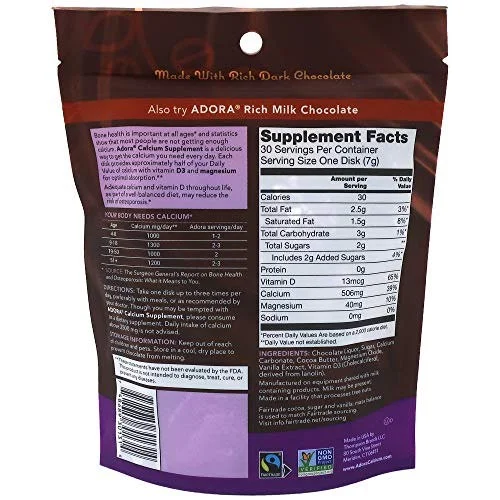 Adora - Chocolate Disk Drkchc Calc - 1 Each-30 Ct
