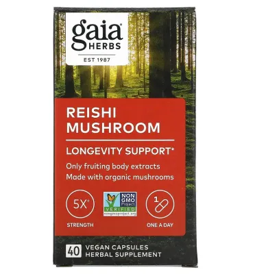 Gaia Herbs Reishi Mushroom - 40 Vegan Capsules