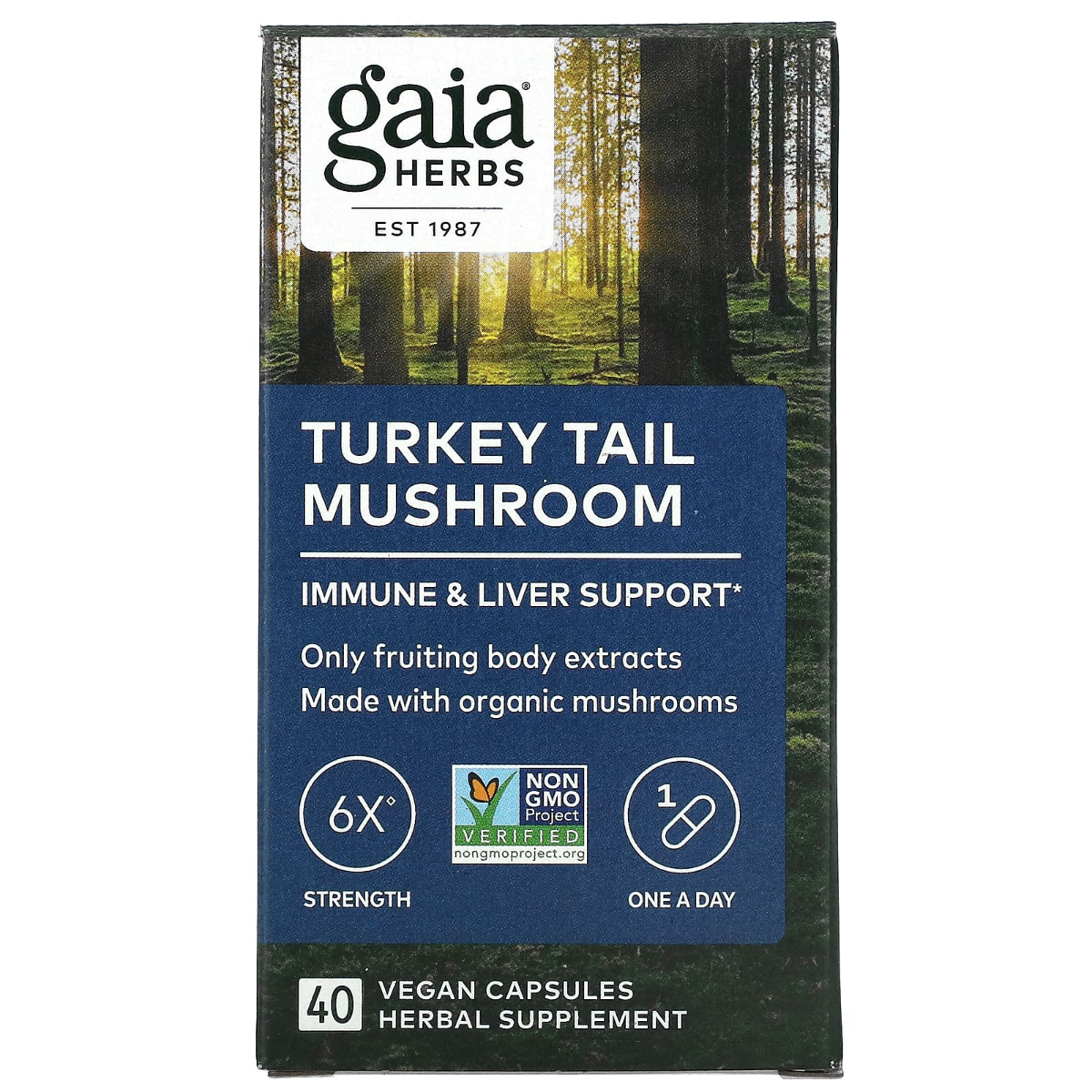 Gaia Herbs Turkey Tail Mushroom - 40 Vegan Capsules