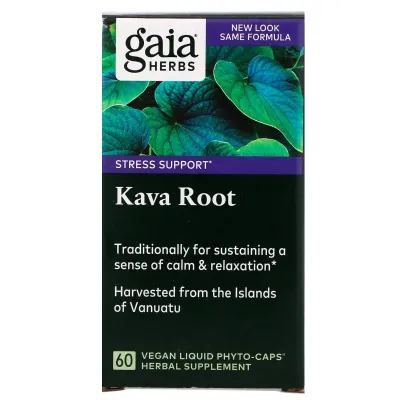 Gaia Herbs Kava Root - 60 Vegan Liquid Phyto-Caps