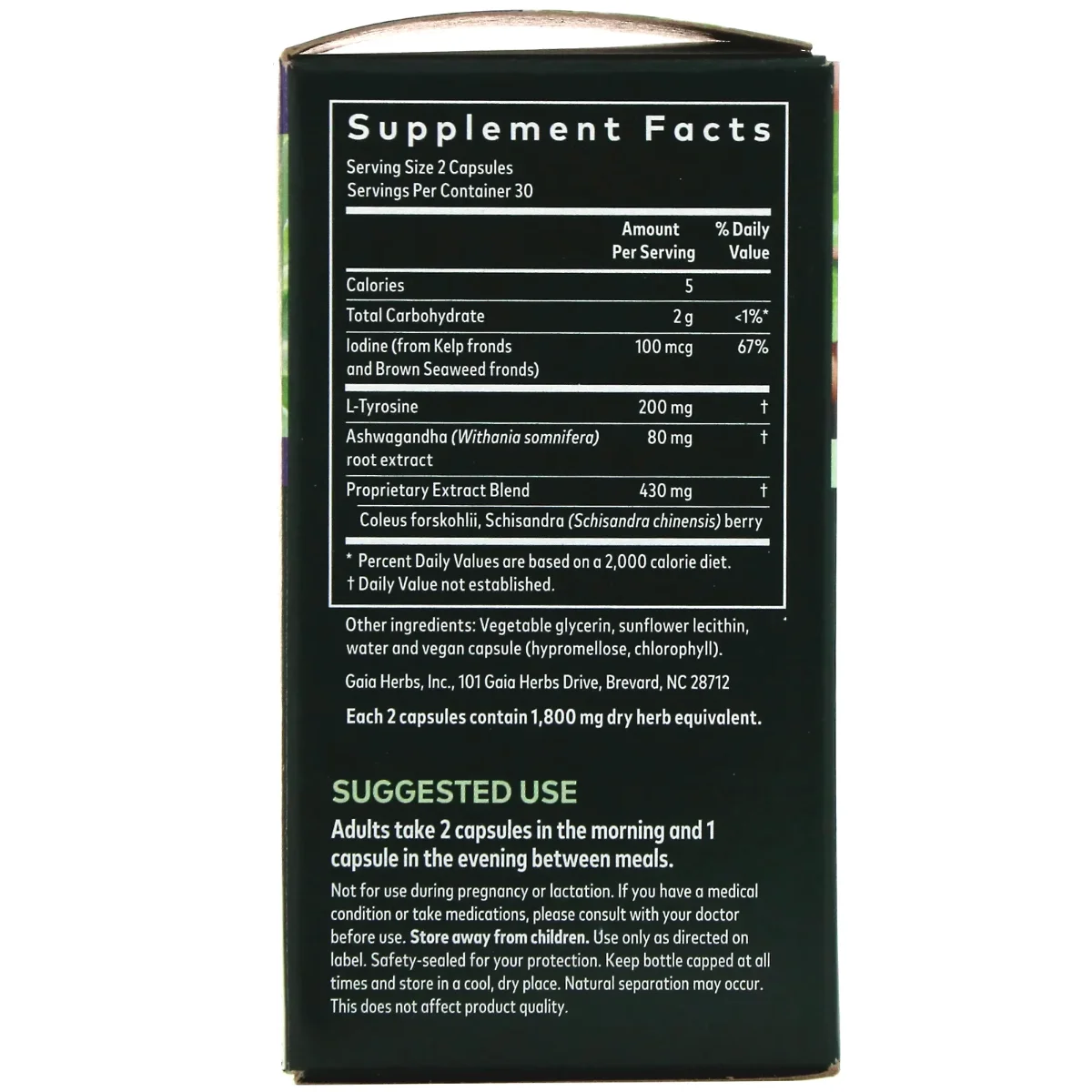 Gaia Herbs Stress Support - Thyroid Support - 60 Vegan Liquid Phyto-Caps