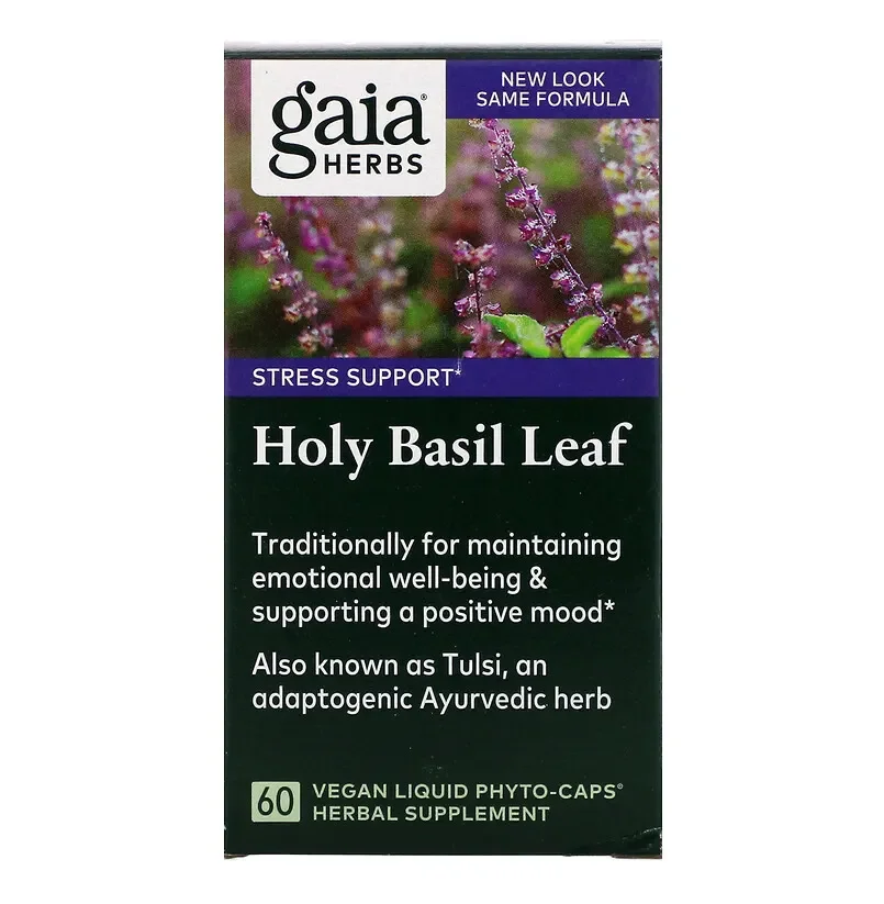 Gaia Herbs Single Herbs Holy Basil Leaf - 60 Vegetarian Liquid Phyto-Caps™