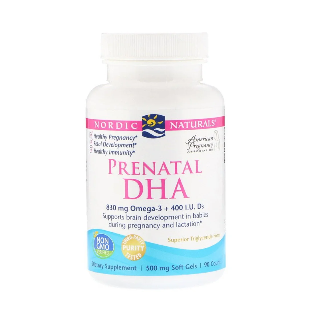 Nordic Naturals Prenatal DHA Unflavored - 500 mg - 90 Softgels