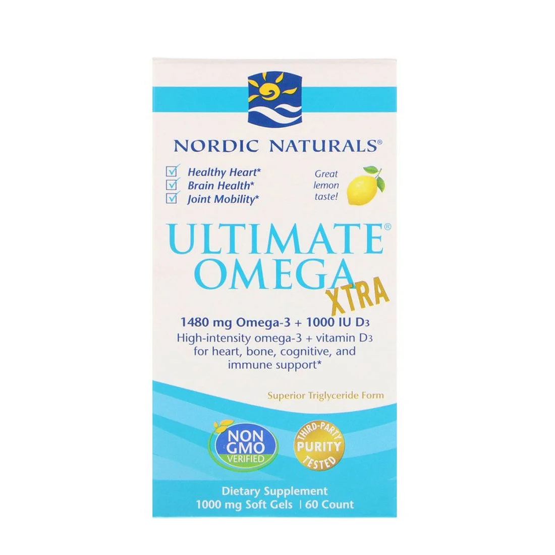 Nordic Naturals Ultimate Omega Xtra Lemon - 1000 mg - 60 Softgels