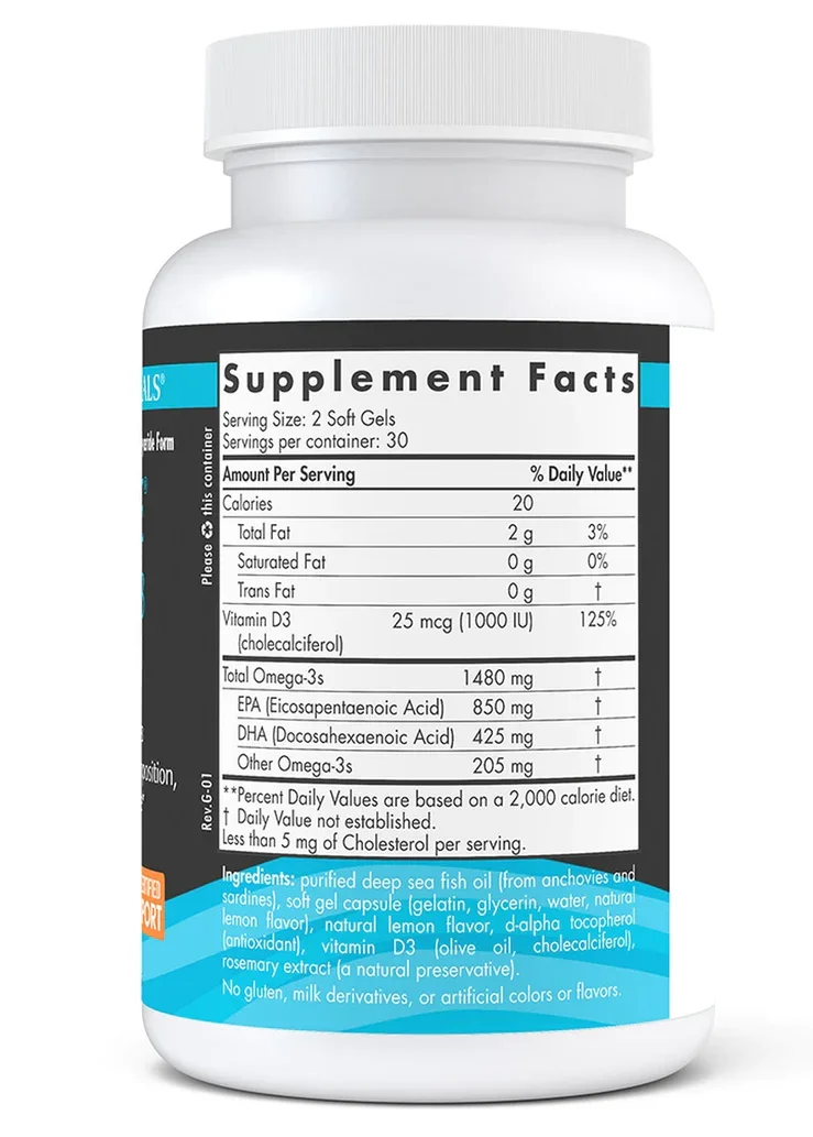 Nordic Naturals Ultimate Omega-D3 Sport - NSF Certified for Sport - 1000 mg - 60 Softgels