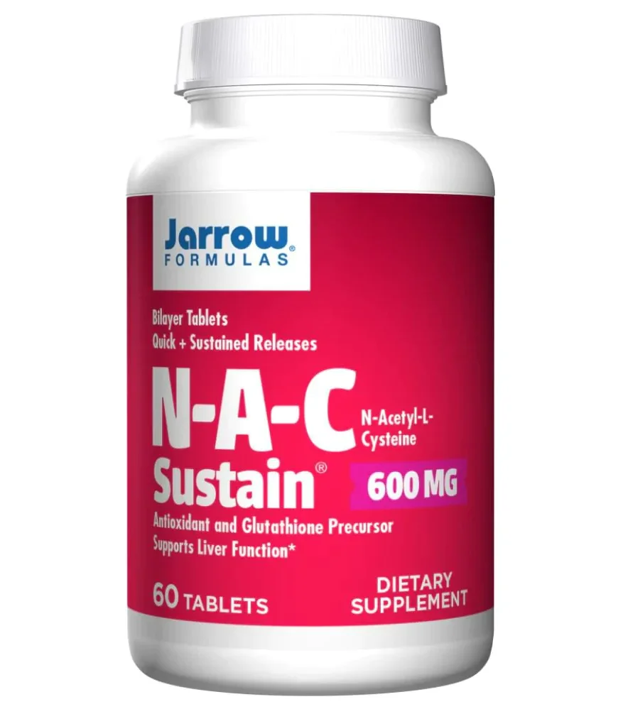 Jarrow Formulas Vegan N-A-C Sustain - 600 mg - 60 Tablets