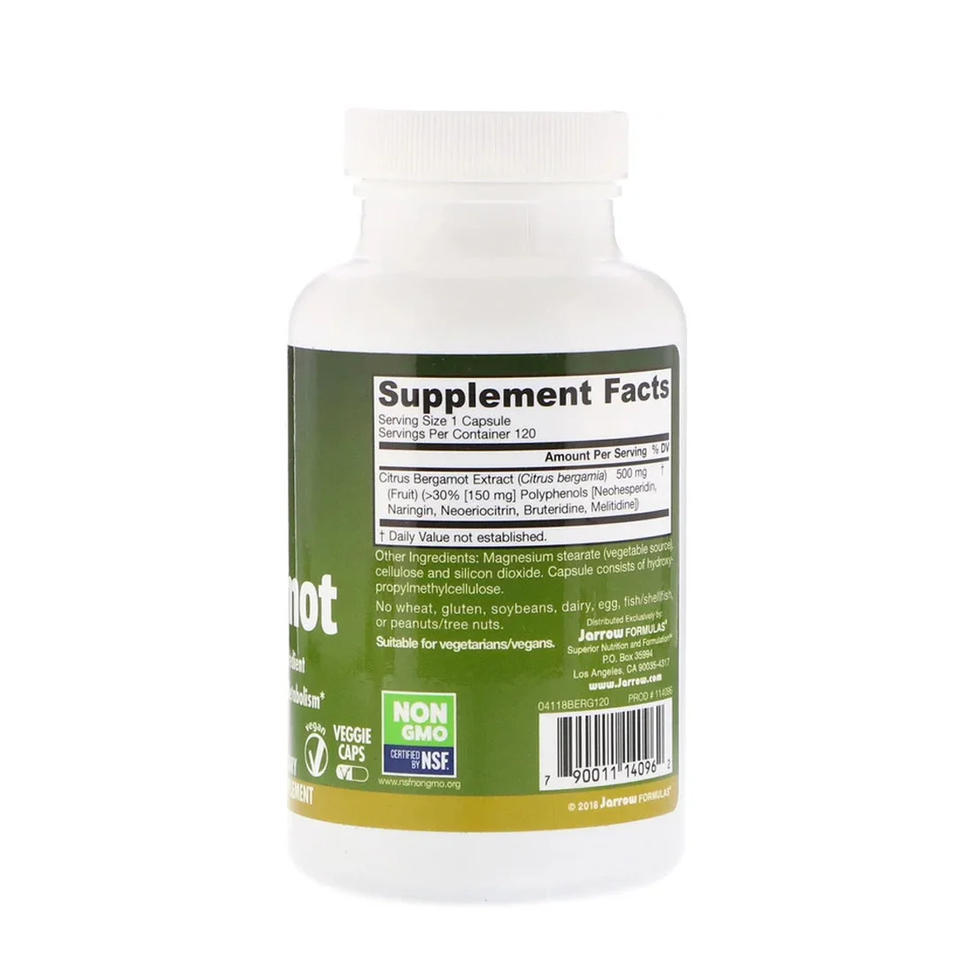 Jarrow Formulas Vegan Heart Support Citrus Bergamot - 120 Veggie Caps