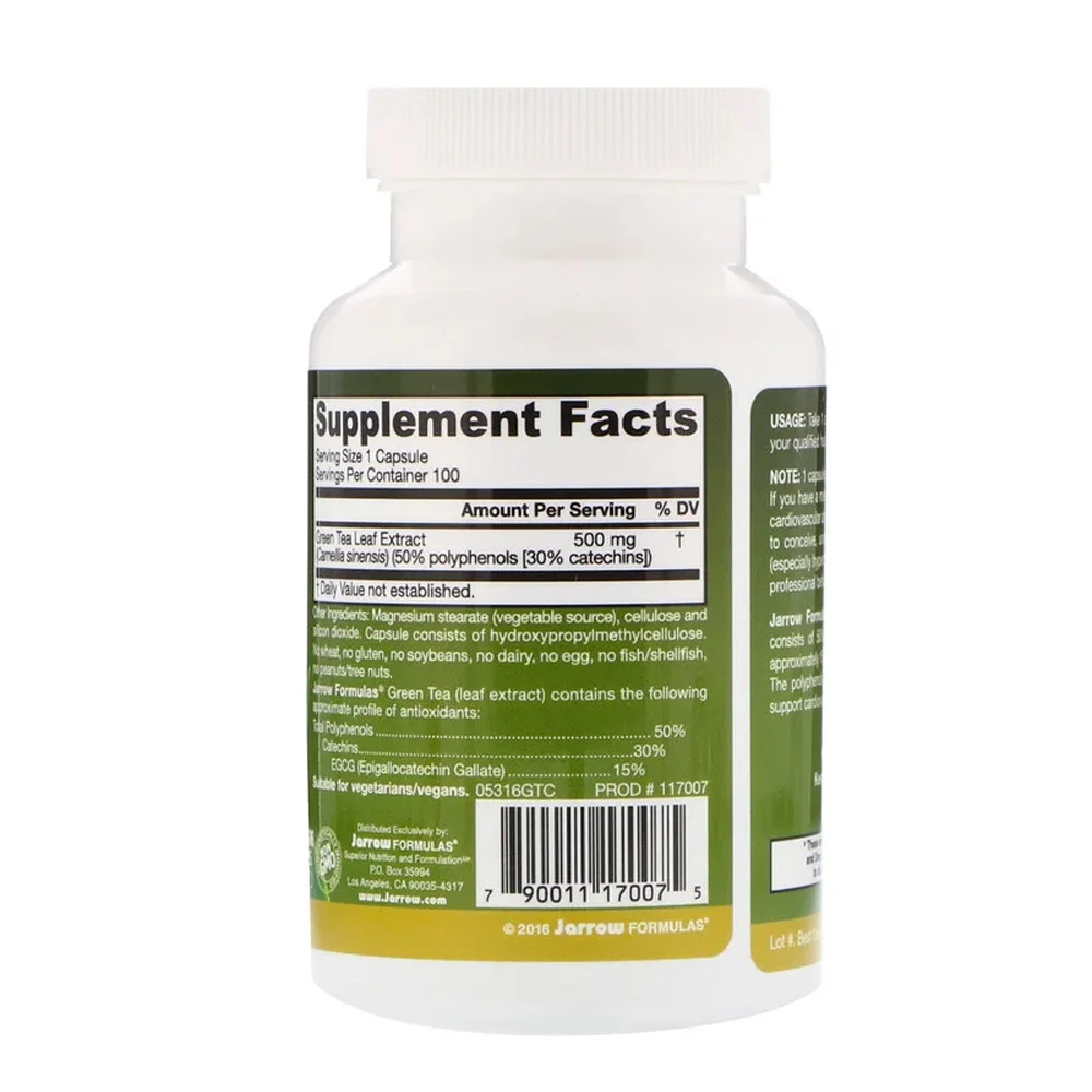 Jarrow Formulas Green Tea 500 mg 100 Veggie Caps