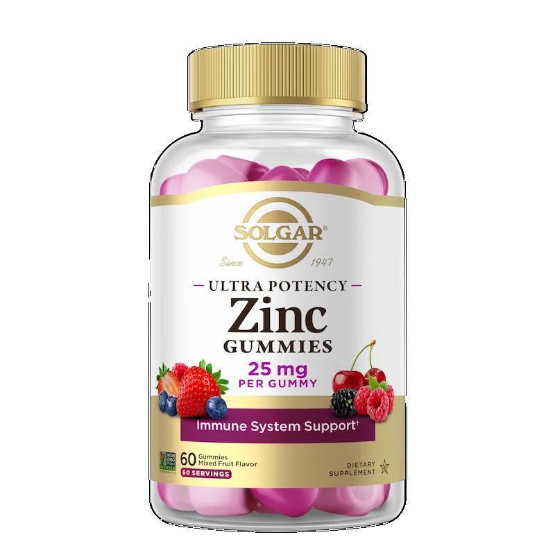 Solgar Ultra Potency Zinc Gummies Mixed Fruit - 25 mg - 60 Gummies