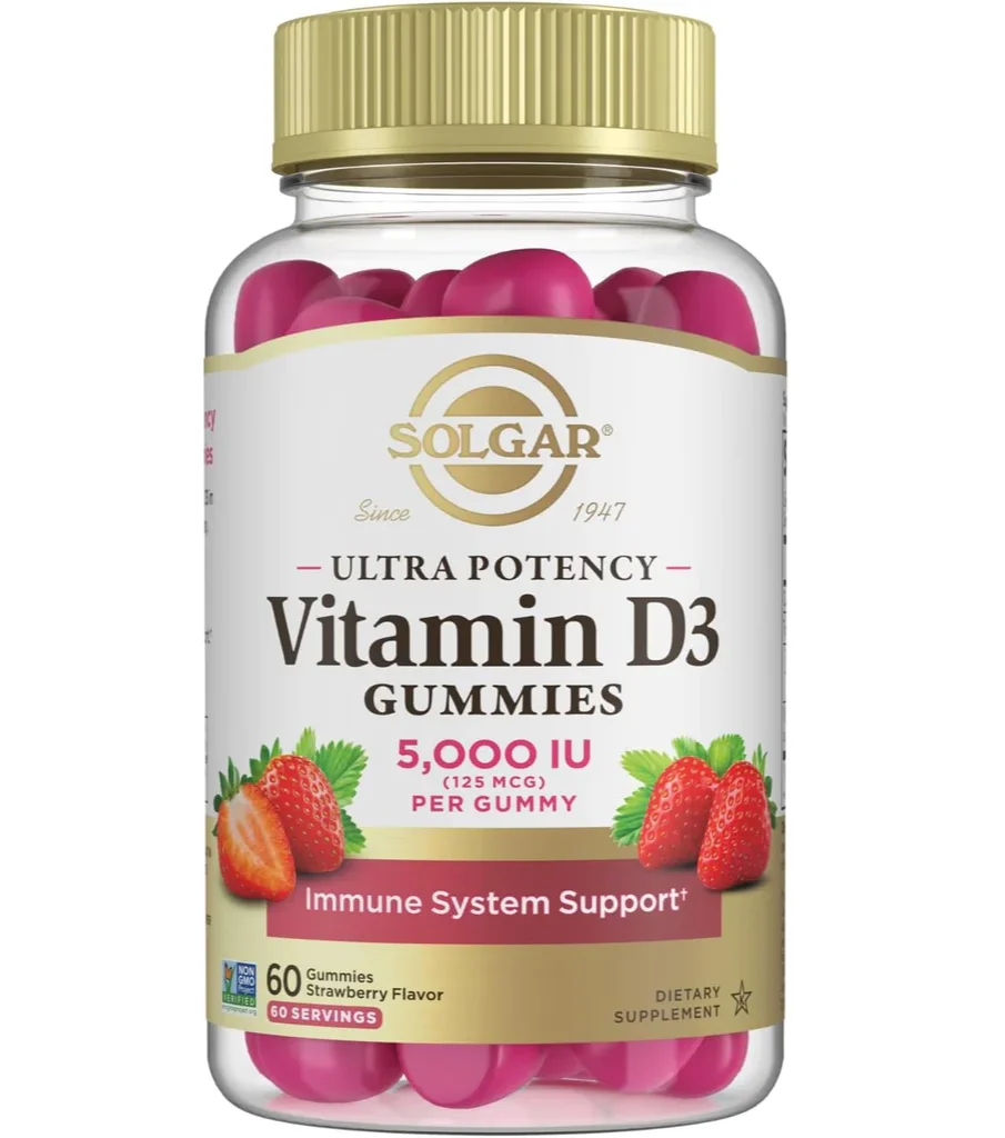 Solgar Ultra Potency Vitamin D3 Gummies Strawberry - 5000 IU - 60 Gummies
