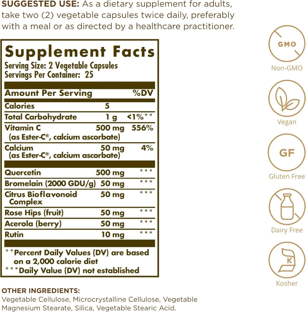 Solgar Quercetin Complex with Ester C® Plus - 50 Vegetable Capsules