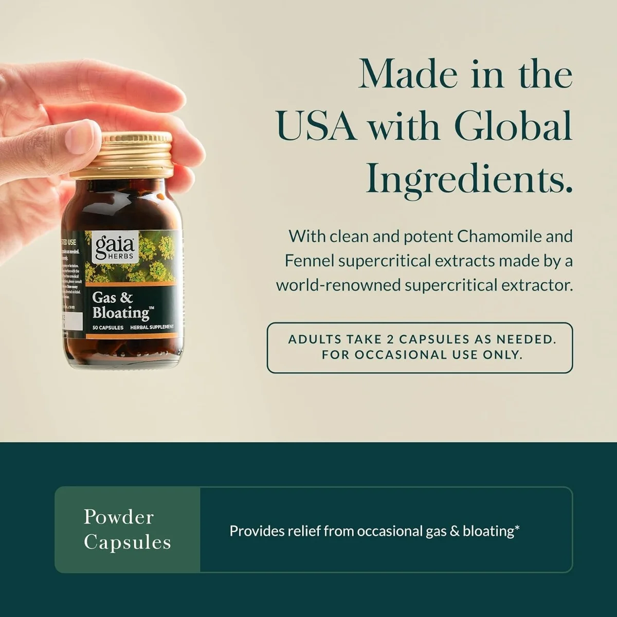 Gaia Herbs RapidRelief™ Gas and Bloating™ - 50 Vegan Capsules