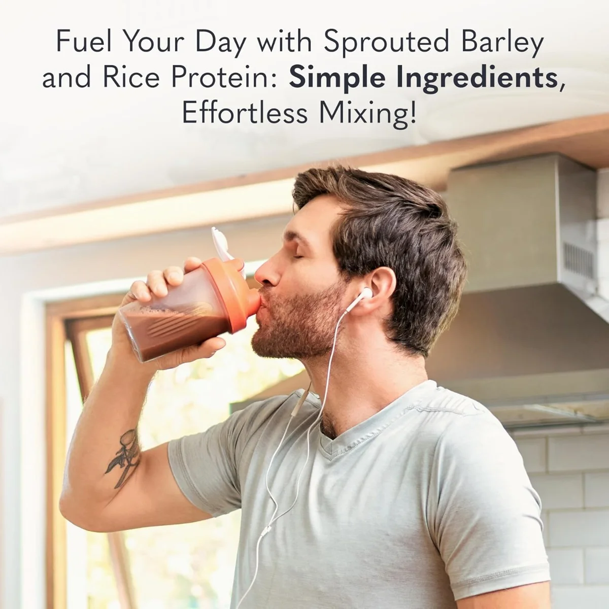 Garden of Life, Plant‑Based Sprouted Barley Protein + Probiotics, Chocolate, 1 lb 4 oz (564 g)