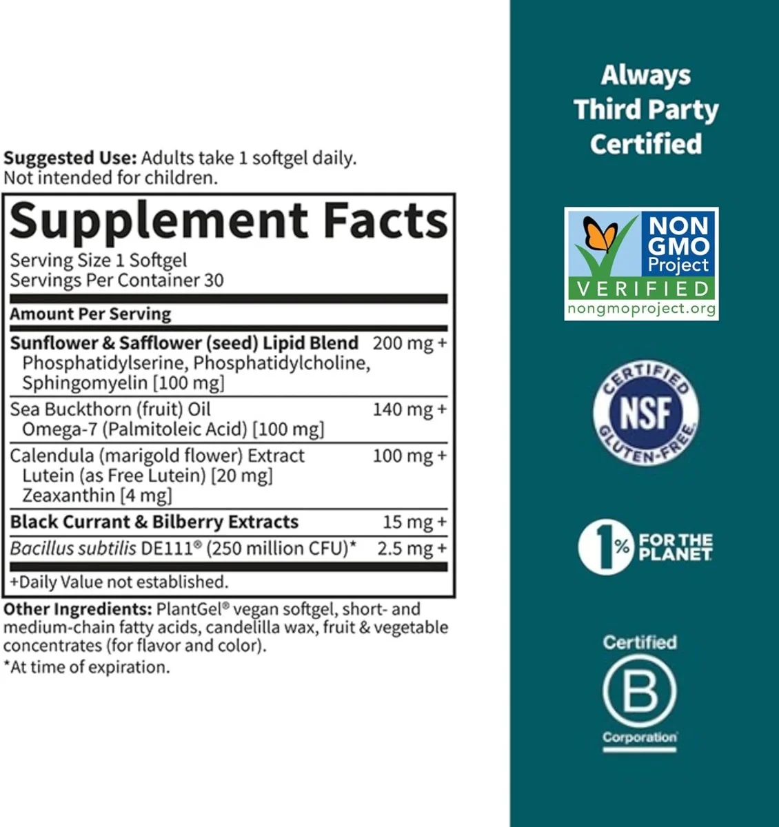 Garden of Life Herbals Eye Health - 30 Vegan Softgels
