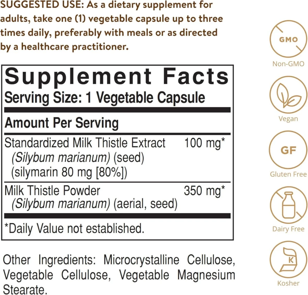Solgar Milk Thistle - 100 Vegetable Capsules
