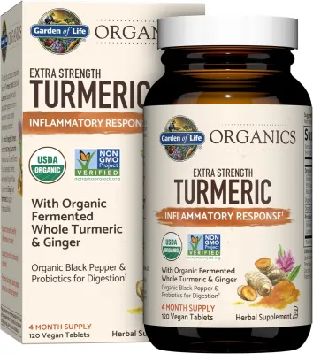 Garden of Life Organics Extra Strength Turmeric Inflammatory Response - 120 Vegan Tablets