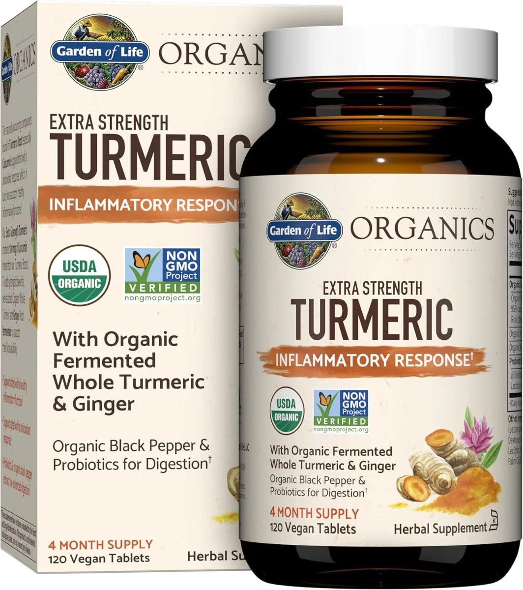 Garden of Life Organics Extra Strength Turmeric Inflammatory Response - 120 Vegan Tablets