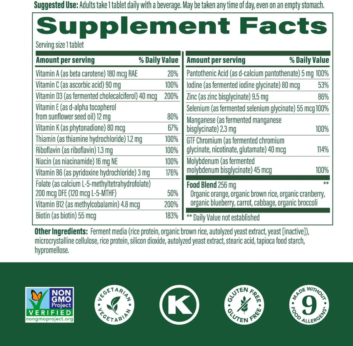 MegaFood Women Over 55+ One Daily Multivitamin - 60 Tablets