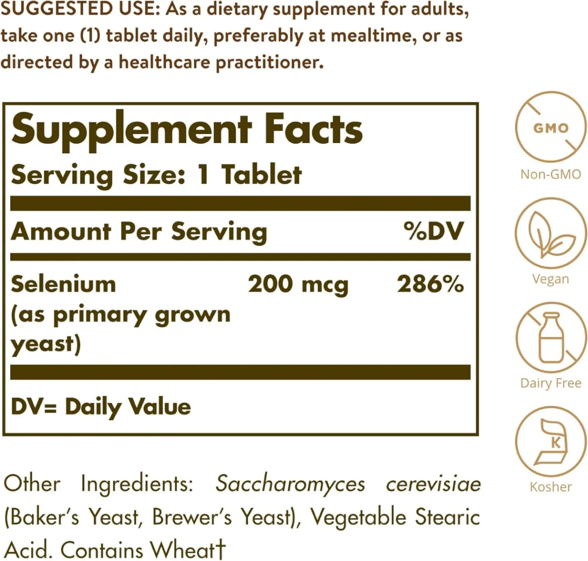 Solgar Selenium - 200 mcg - 100 Tablets