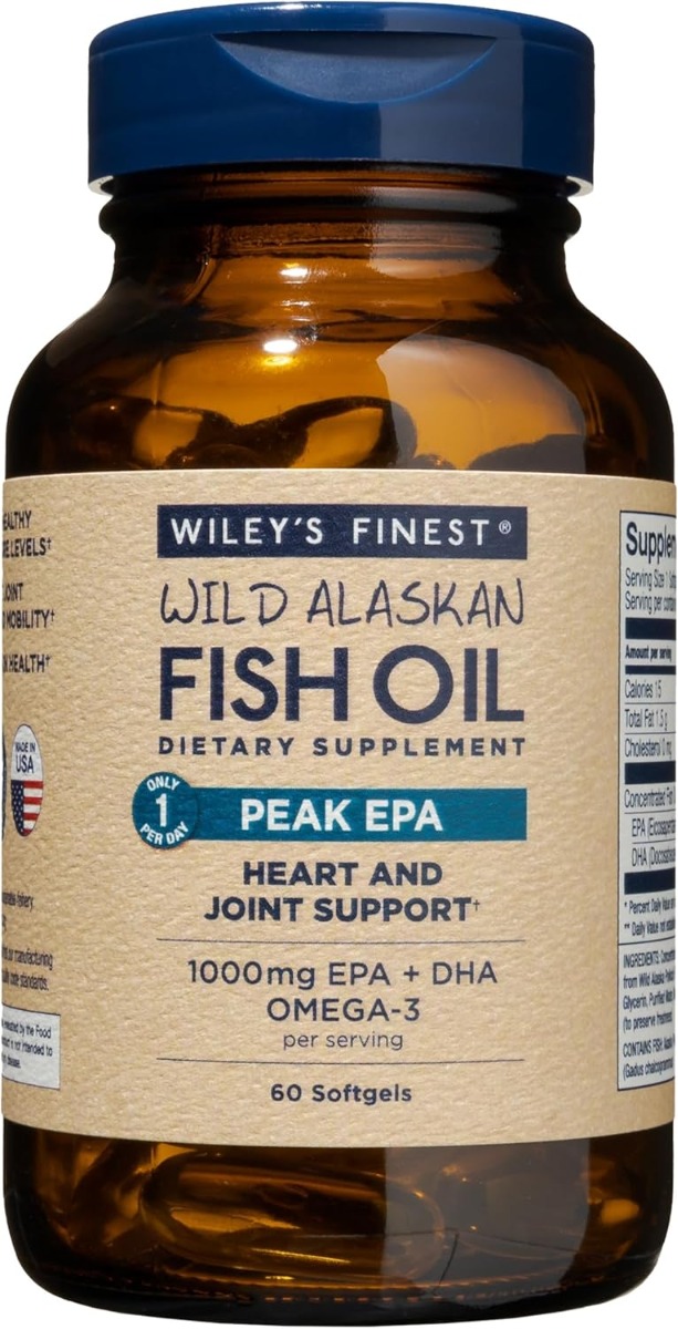 Wiley's Finest Wild Alaskan Fish Oil Peak EPA - 1250 mg - 60 Fish Softgels