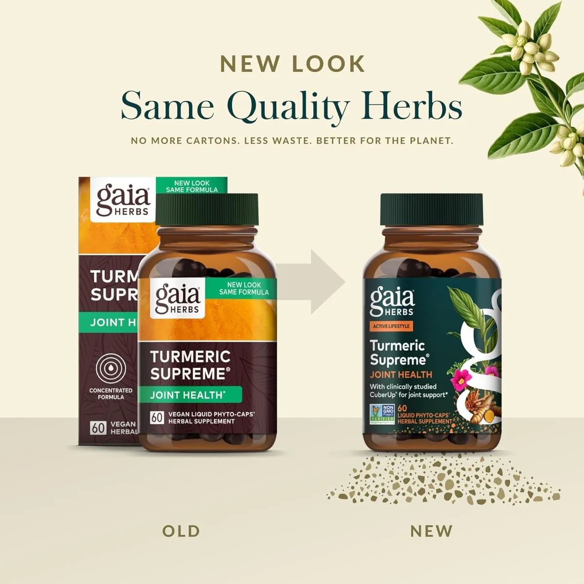 Gaia Herbs Turmeric Supreme Joint Health 60 Liquid Phyto-Caps (30 Servings)