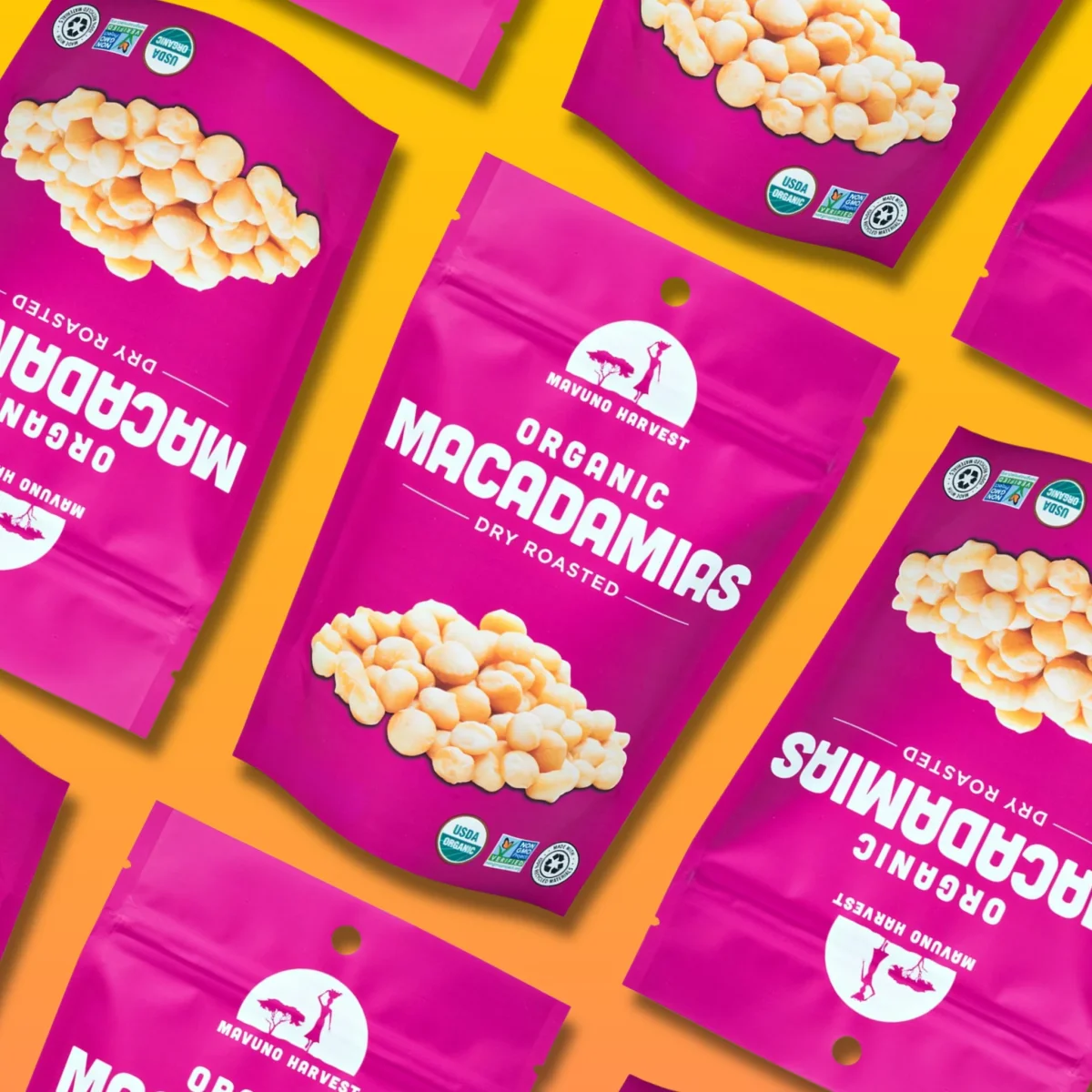 Mavuno Harvest Organic Roasted Macadamia Nuts, Dry Roasted Whole