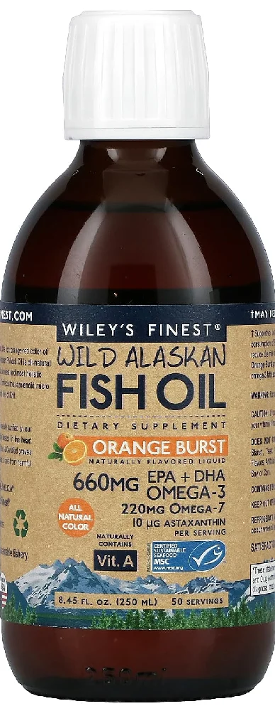 Wiley's Finest, Wild Alaskan Fish Oil, Orange Burst, 8.45 fl oz (250 ml)