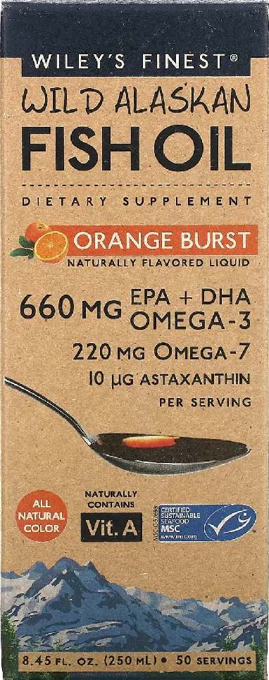 Wiley's Finest, Wild Alaskan Fish Oil, Orange Burst, 8.45 fl oz (250 ml)