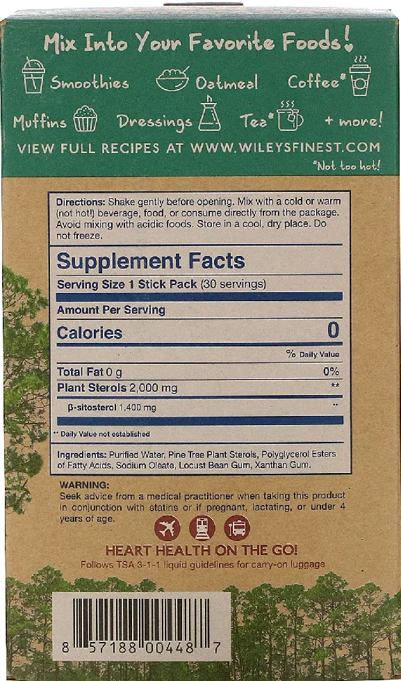 Wiley's Finest, Bold Heart by Cardiosmile, Original Unsweetened, 30 Liquid Stick Packs, 0.36 fl oz (10.5 ml) Each