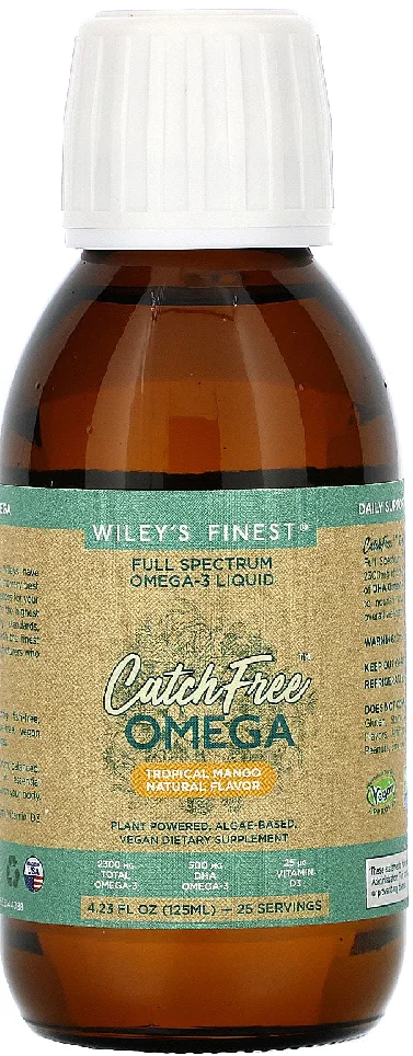 Wiley's Finest Catch Free Omega Full Spectrum Omega-3 Tropical Mango - 4.23 fl oz