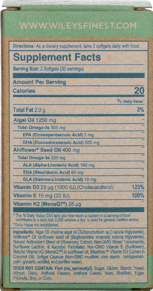 Wiley's Finest Catch Free Omega Full Spectrum Omega-3 - 60 Softgels