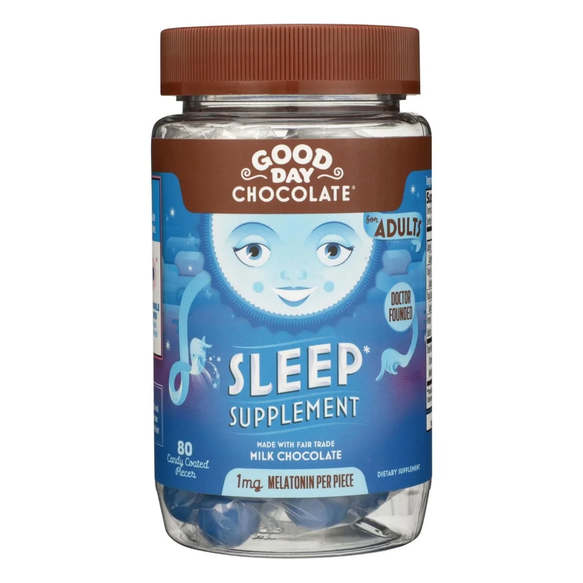 Good Day Chocolate Adults Sleep Supplement Milk Chocolate - 1 mg - 80 Candy Coated Pieces