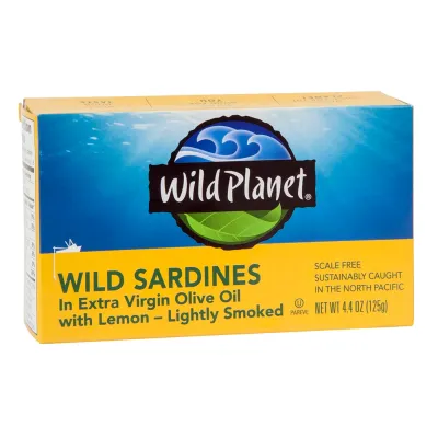 Wild Planet Wild Sardines in Extra Virgin Olive Oil with Lemon, Lightly Smoked - 4.4 oz