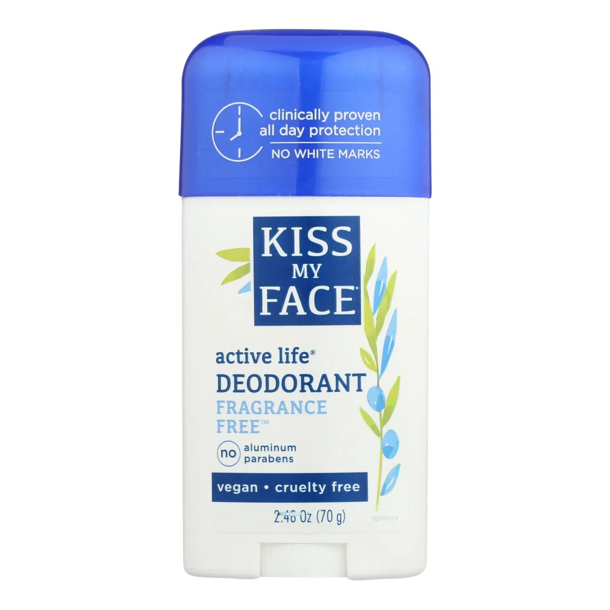 Kiss My Face Active Life Deodorant Stick Fragrance Free - 2.48 oz