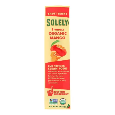 Solely Organic Fruit Jerky No Preservatives Mango - 12 Strips