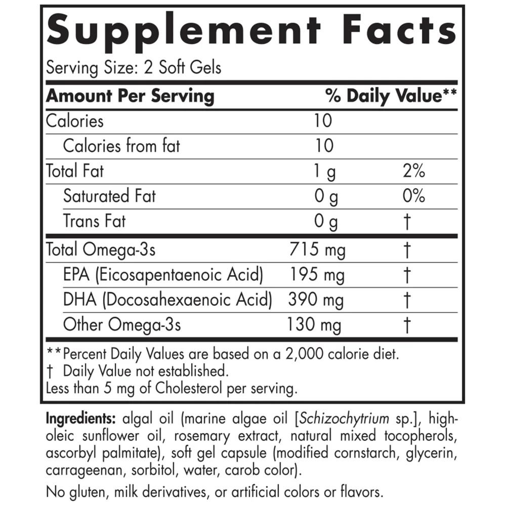 Nordic Naturals Algae Omega - 715 mg - 120 Softgels