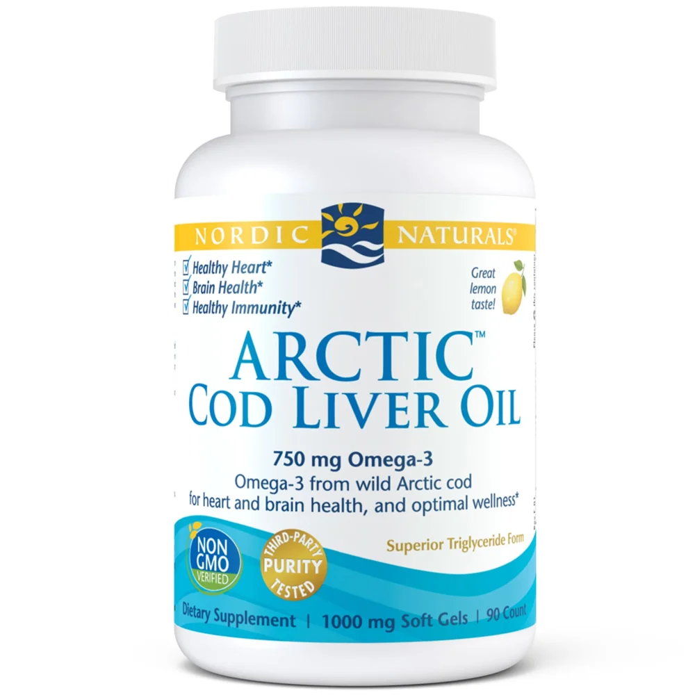 Nordic Naturals Arctic Cod Liver Oil Lemon Fish Oil - 90 Softgels