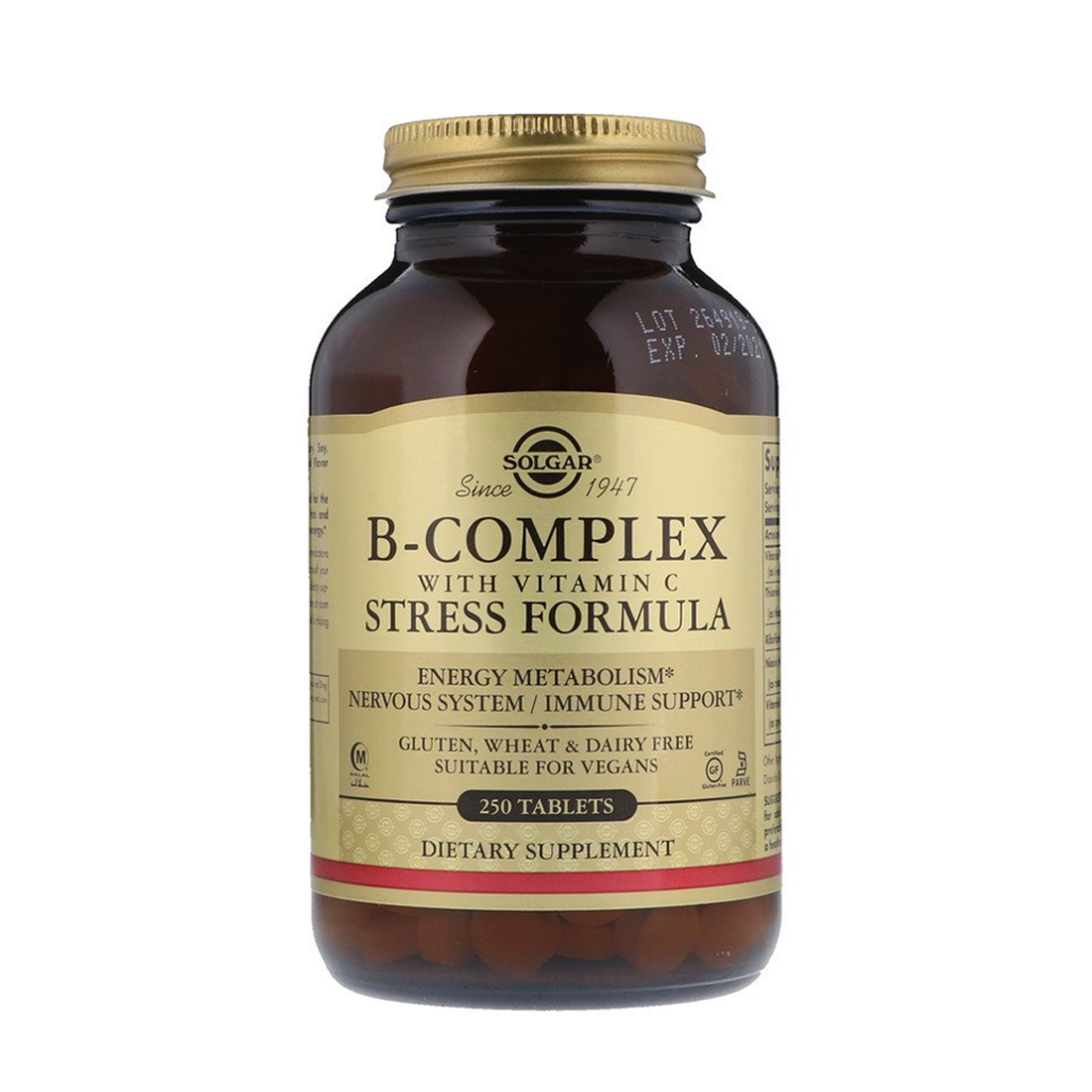 Solgar B-Complex with Vitamin C Stress Formula - 250 Tablets
