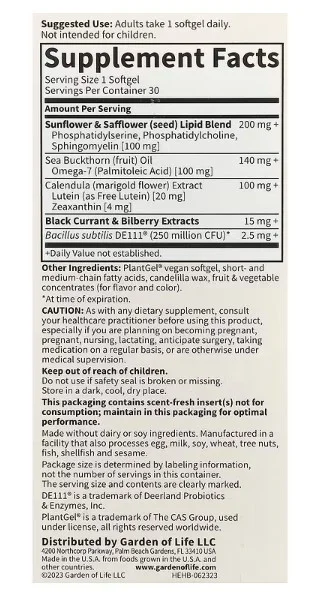 Garden of Life Herbals Eye Health - 30 Vegan Softgels
