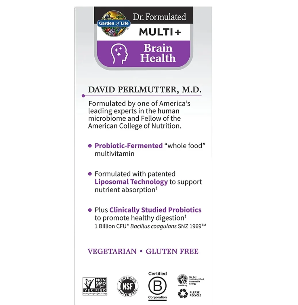 Garden of Life, Dr. Formulated Multi+, Brain Health, 30 Capsules
