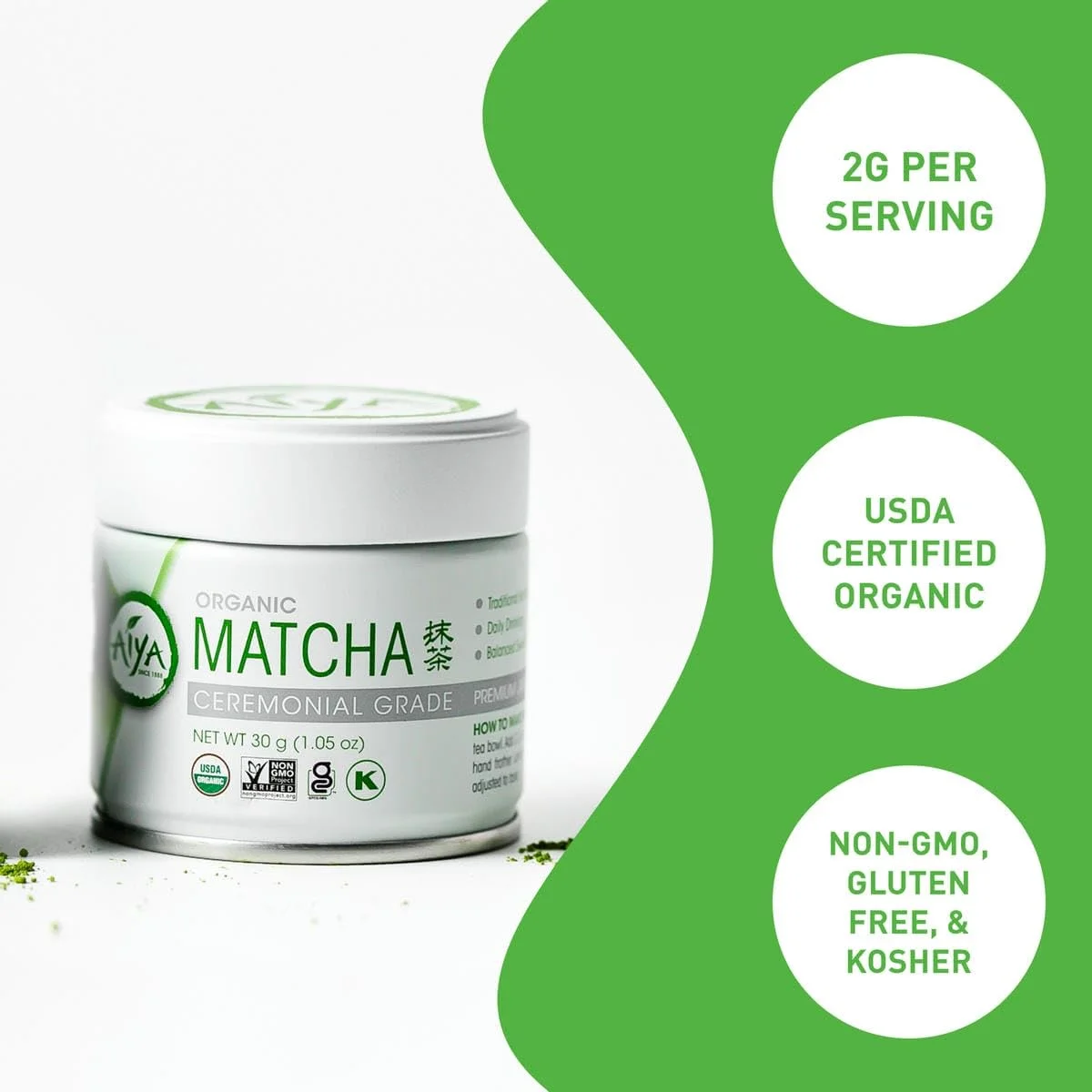 Aiya Organic Ceremonial Grade Matcha Powder