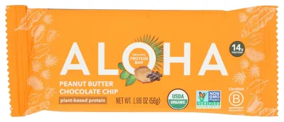 Aloha Organic Plant Based Protein Bar, Peanut Butter Chocolate Chip - 1.98 oz