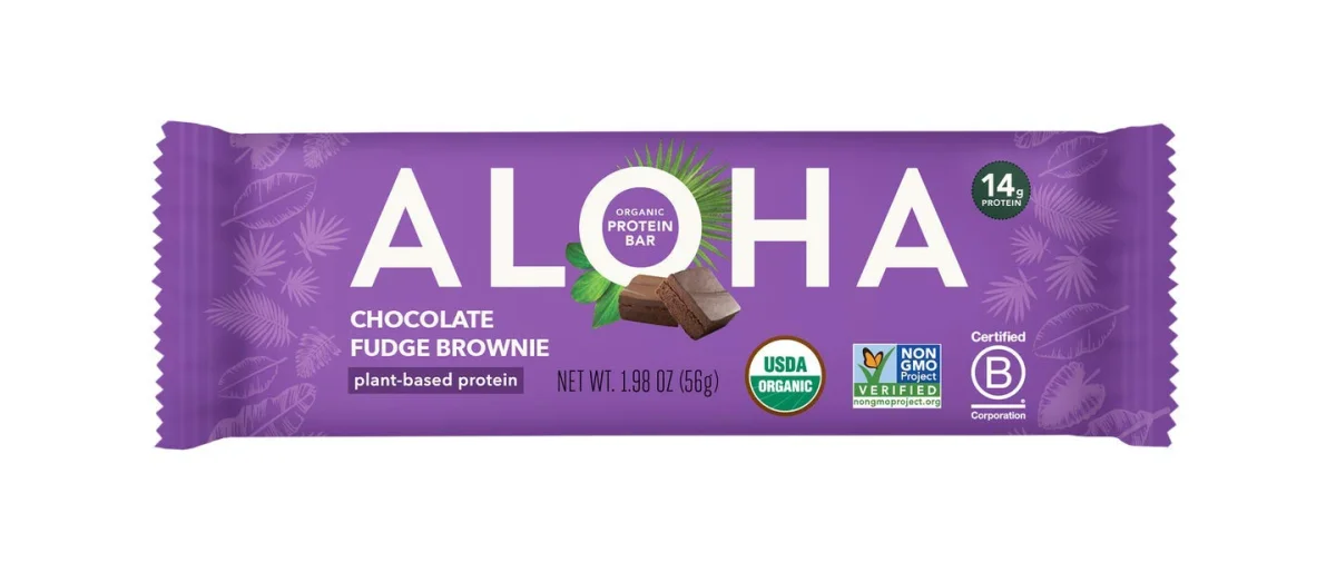 ALOHA Organic Plant Based Protein Bar, Chocolate Fudge Brownie - 1.98 oz