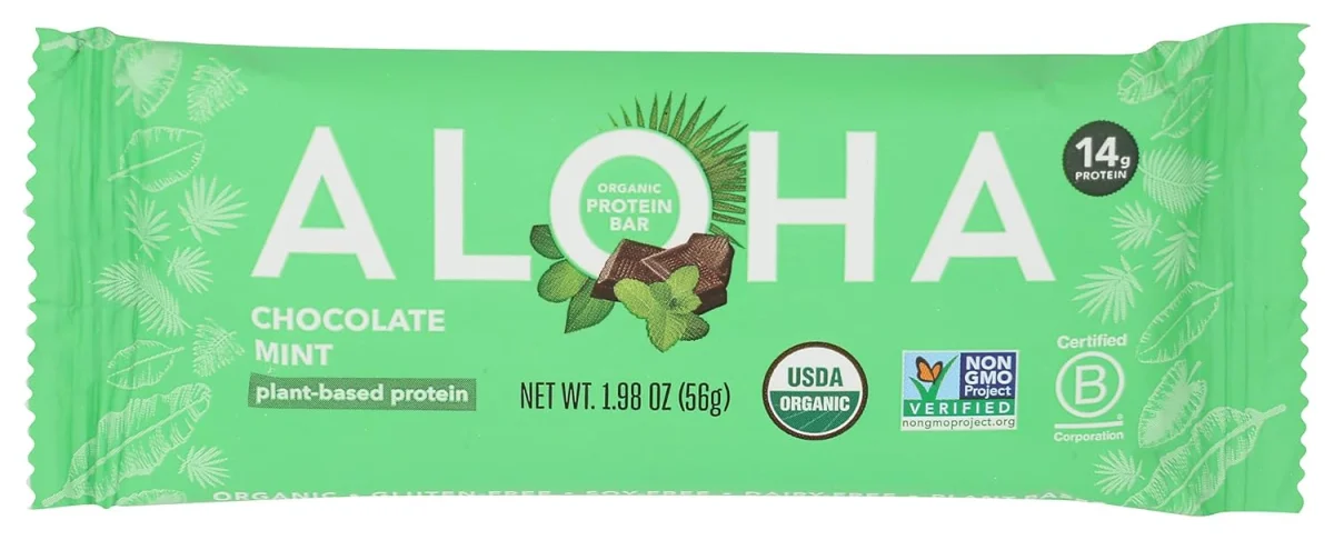 ALOHA Organic Plant Based Protein Bar, Chocolate Mint - 1.98 oz