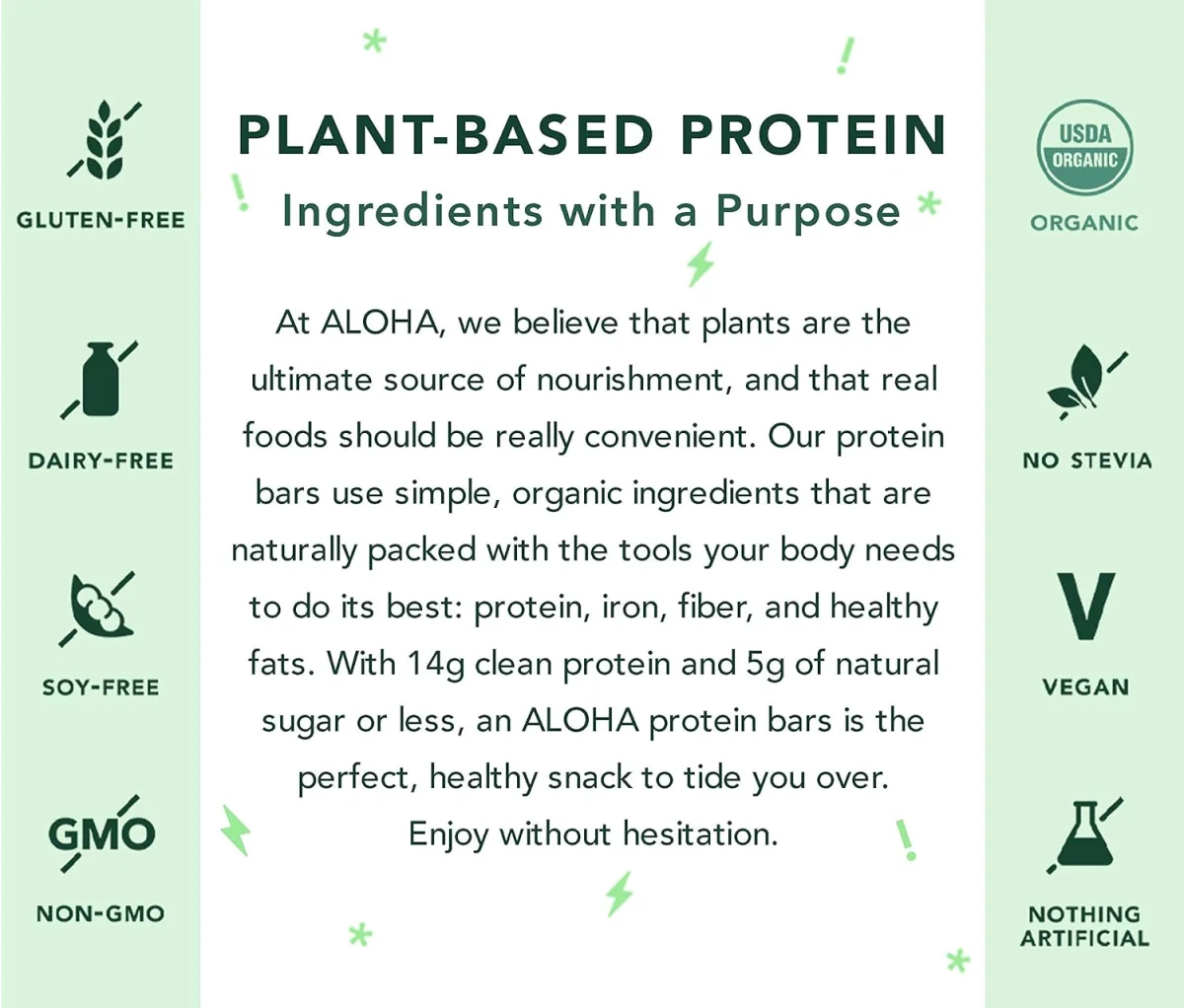 ALOHA Organic Plant-Based Protein Bar, Chocolate Chip Cookie Dough - 1.98 oz